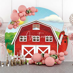 Aperturee - Red House Farm Sun Grass Round Birthday Backdrop