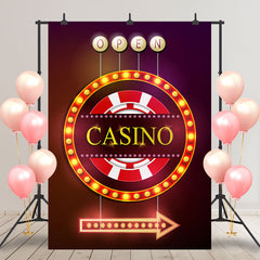 Aperturee - Red Indicator Arrow Casino Open Birthday Backdrop