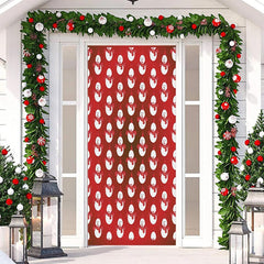 Aperturee - Red Little Snowman Simple Merry Christmas Door Cover