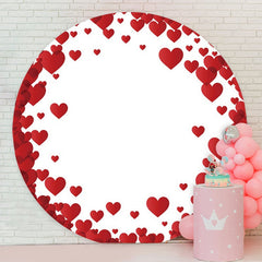 Aperturee - Red Love Happy Birthday Round Backdrop For Girl