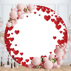 Aperturee - Red Love Happy Birthday Round Backdrop For Girl