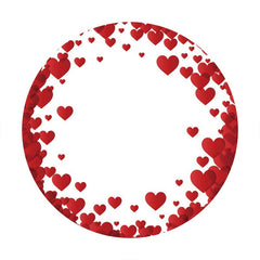 Aperturee - Red Love Happy Birthday Round Backdrop For Girl