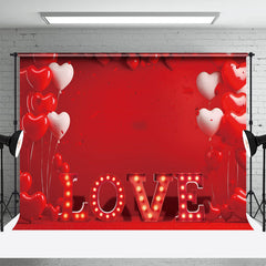 Aperturee - Red Love Heart Balloons Valentines Day Backdrop