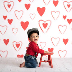 Aperturee - Red Love Painting Valentine Photography Backdrop