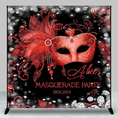 Aperturee - Red Mask Black Diamond Custom Birthday Party Backdrop