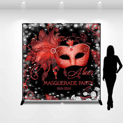 Aperturee - Red Mask Black Diamond Custom Birthday Party Backdrop