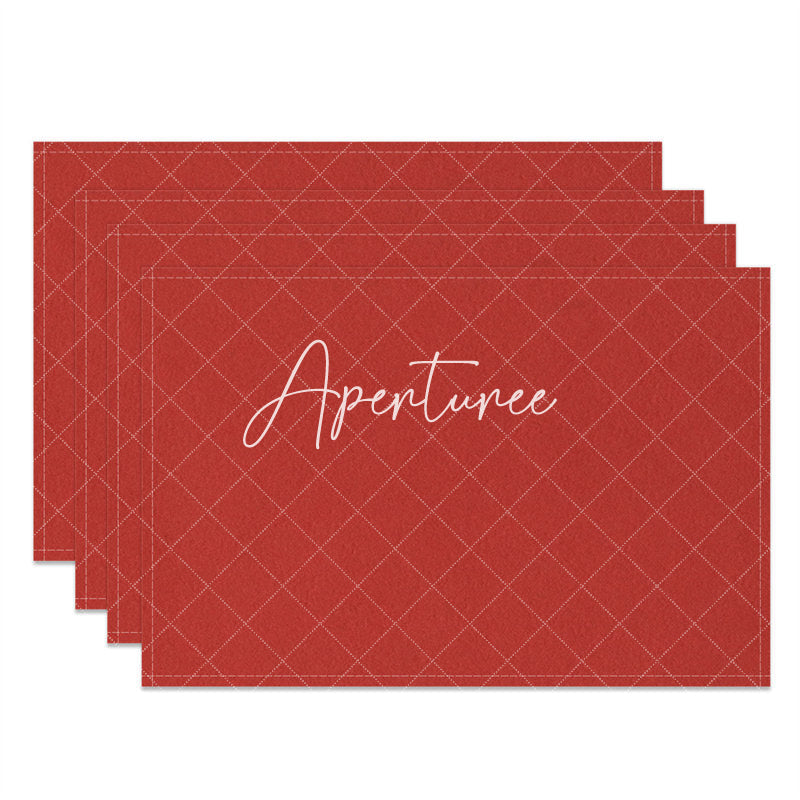 Aperturee - Red Modern Dinner Set Of 4 Placemats For Kitchen