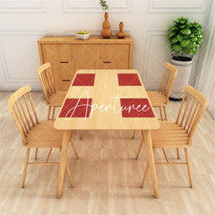 Aperturee - Red Modern Dinner Set Of 4 Placemats For Kitchen