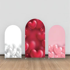 Aperturee - Red Pink White Heart Romantic Arch Backdrop Kit