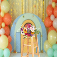 Aperturee - Red Pokeball Warm Light Curtain Cake Smash Backdrop