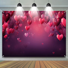 Aperturee - Red Reflective Heart Balloon Valentines Day Backdrop