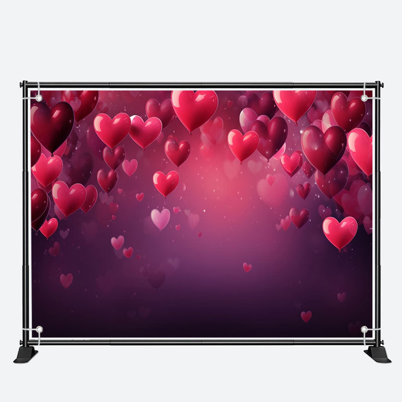 Aperturee - Red Reflective Heart Balloon Valentines Day Backdrop