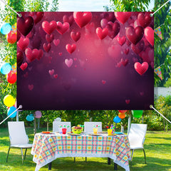 Aperturee - Red Reflective Heart Balloon Valentines Day Backdrop