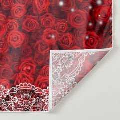 Aperturee - Red Rose Lighting Lace Happy Valentines Backdrop