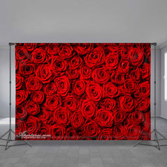 Aperturee - Red Rose Simple Sweet Happy Valentine Day Backdrop