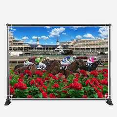 Aperturee - Red Roses Bush Horse Race Kentucky Derby Backdrop