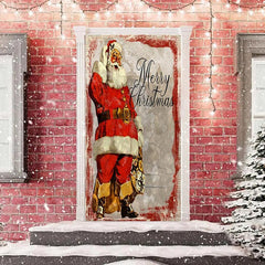 Aperturee - Red Santa Claus Papery Merry Christmas Door Cover