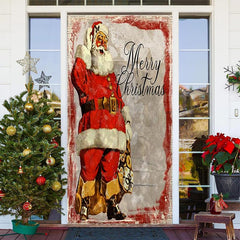 Aperturee - Red Santa Claus Papery Merry Christmas Door Cover