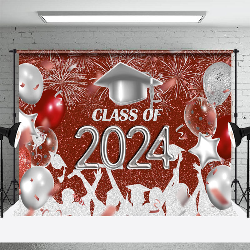 Aperturee - Red Silver Balloon Class Of 2024 Photoshoot Backdrop