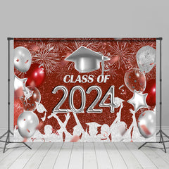 Aperturee - Red Silver Balloon Class Of 2024 Photoshoot Backdrop