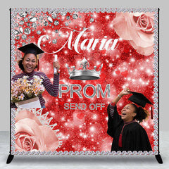 Aperturee - Red Silver Rose Send Off Custom Graduation Backdrop