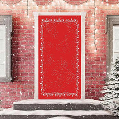 Aperturee - Red Snowy Star Simple Merry Christmas Door Cover