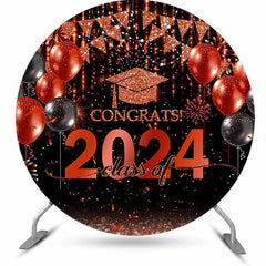 Aperturee Red Sparkling Balloon Bokeh 2023 Circle Grad Backdrop