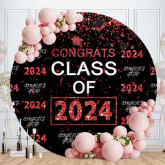 Aperturee Red Sparkling Congrats Black Circle 2023 Grad Backdrop