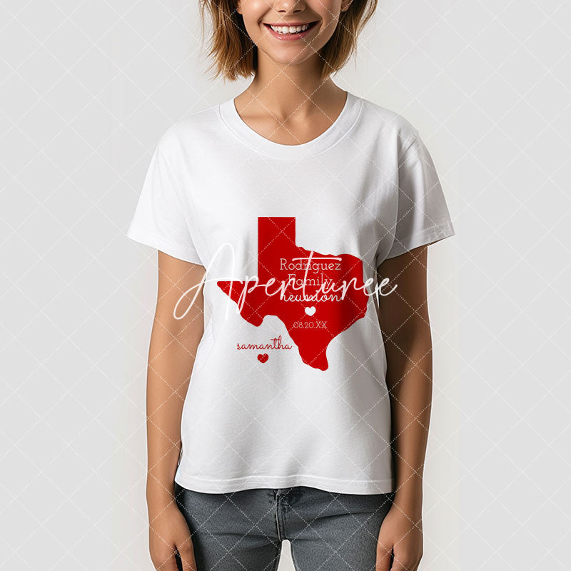 Aperturee - Red State of Texas Custom Family Reunion T-Shirt