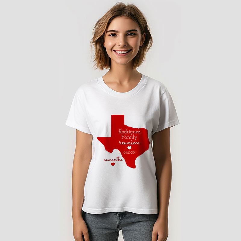 Aperturee - Red State of Texas Custom Family Reunion T-Shirt