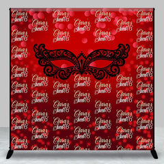 Aperturee - Red Sweet 16 Custom Name Mardi Birthday Backdrop