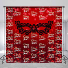 Aperturee - Red Sweet 16 Custom Name Mardi Birthday Backdrop