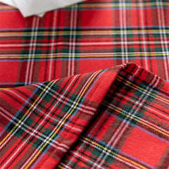 Aperturee - Red Tartan Plaid Round Christmas Household Tablecloth