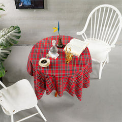 Aperturee - Red Tartan Plaid Round Christmas Household Tablecloth