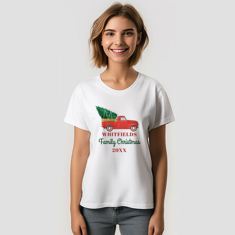 Aperturee - Red Truck Christmas Family Reunion Custom T-Shirt