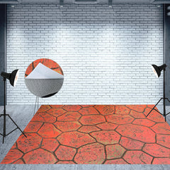 Aperturee - Red Vintage Style Paint Cracked Rubber Floor Mat