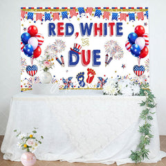 Aperturee - Red White And Due American Flag Baby Shower Backdrop