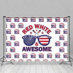 Aperturee - Red White Awesome Sunglass Independence Day Backdrop