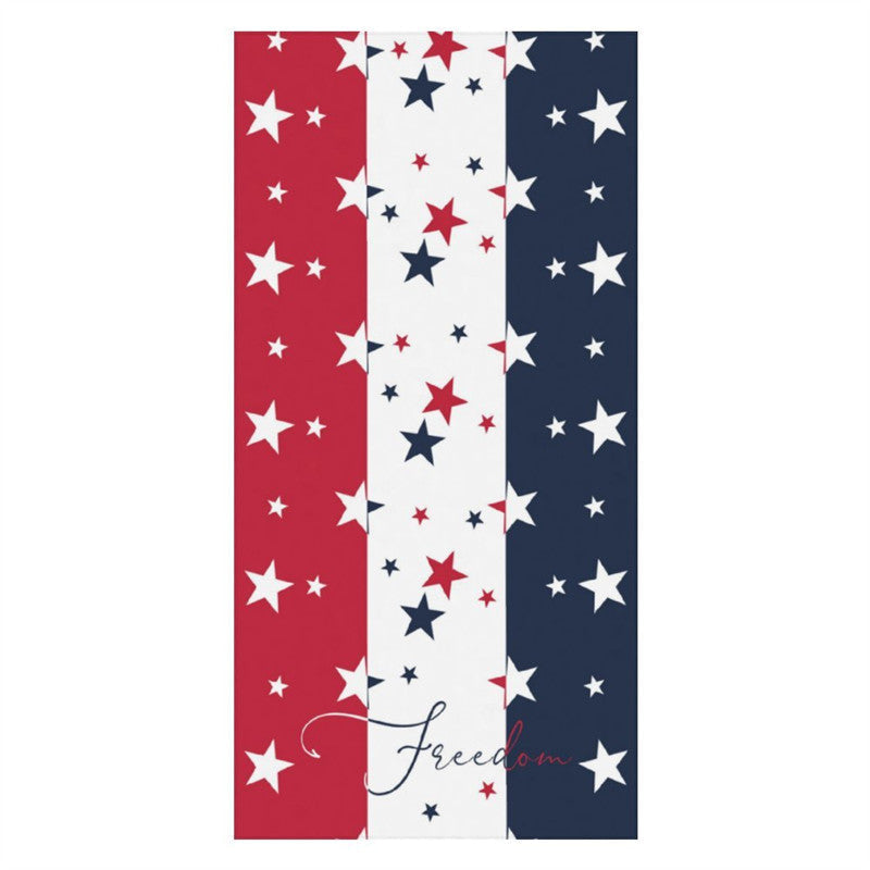 Aperturee - Red White Blue American Stars Custom Name Beach Towel