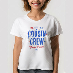 Aperturee - Red White Blue Cousin Crew Custom Family T-Shirt