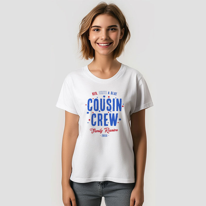 Aperturee - Red White Blue Cousin Crew Custom Family T-Shirt