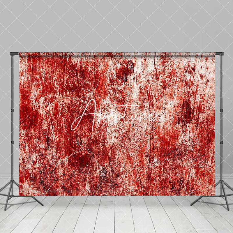 Aperturee - Red White Scary Wall Backdrop For Halloween Party