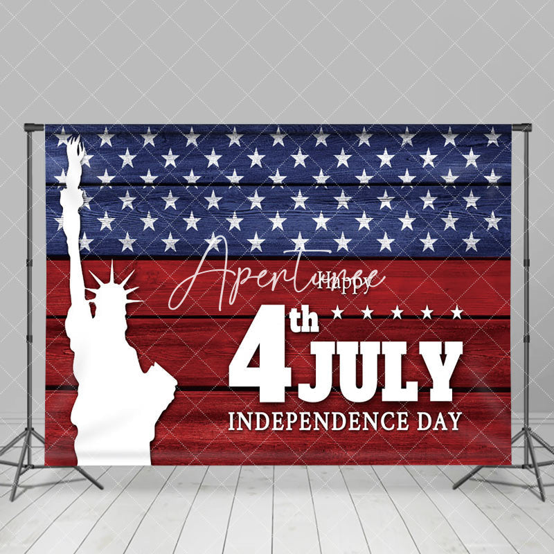 Aperturee - Red Wood Liberty July 4 Independence Day Backdrop