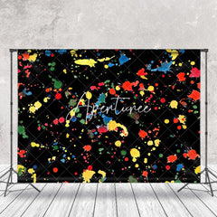 Aperturee - Red Yellow Blue Black Graffiti Wall Photo Backdrop