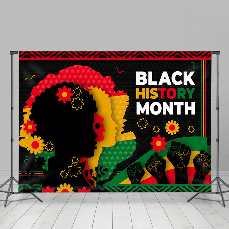 Aperturee Red Yellow Green Fist Black History Month Backdrop