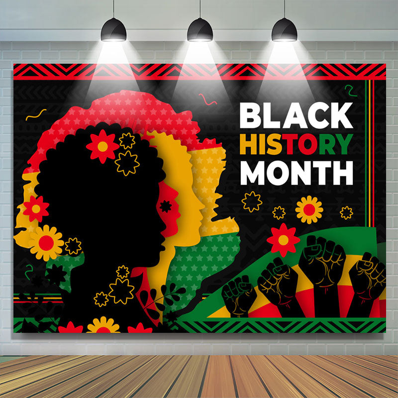 Aperturee Red Yellow Green Fist Black History Month Backdrop