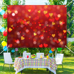 Aperturee - Red Yellow Heart Bokeh Warm Valentines Day Backdrop