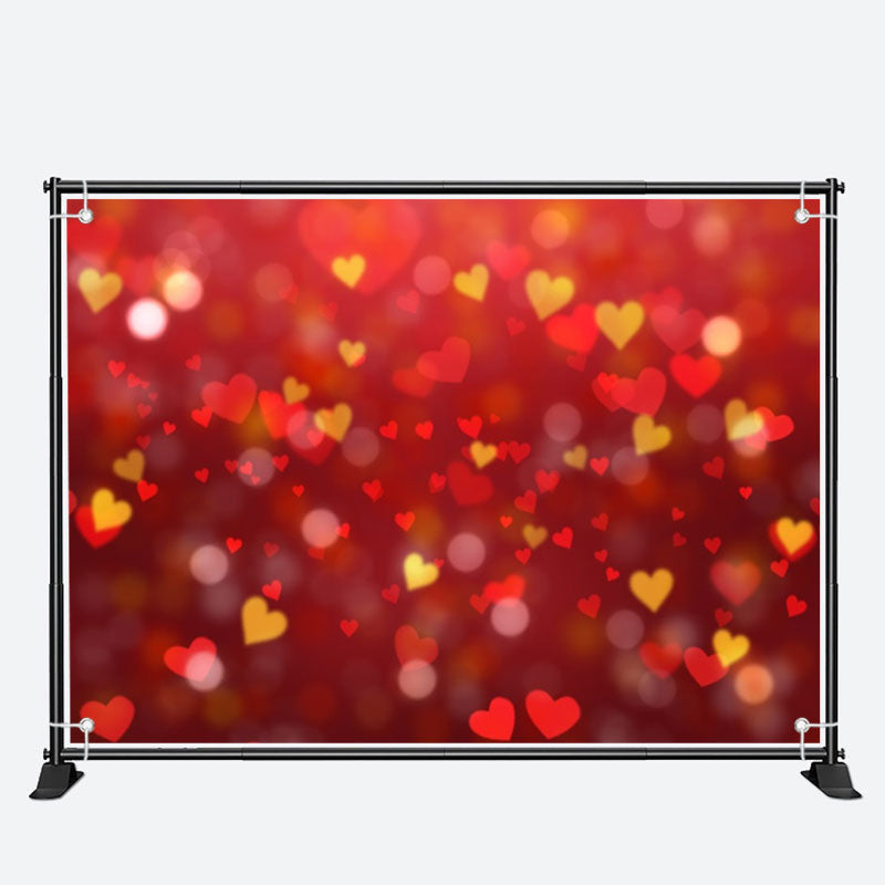 Aperturee - Red Yellow Heart Bokeh Warm Valentines Day Backdrop