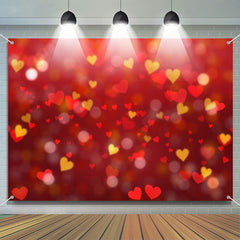 Aperturee - Red Yellow Heart Bokeh Warm Valentines Day Backdrop