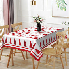 Aperturee - Reindeer Christmas Tree Pattern Rectangle Tablecloth